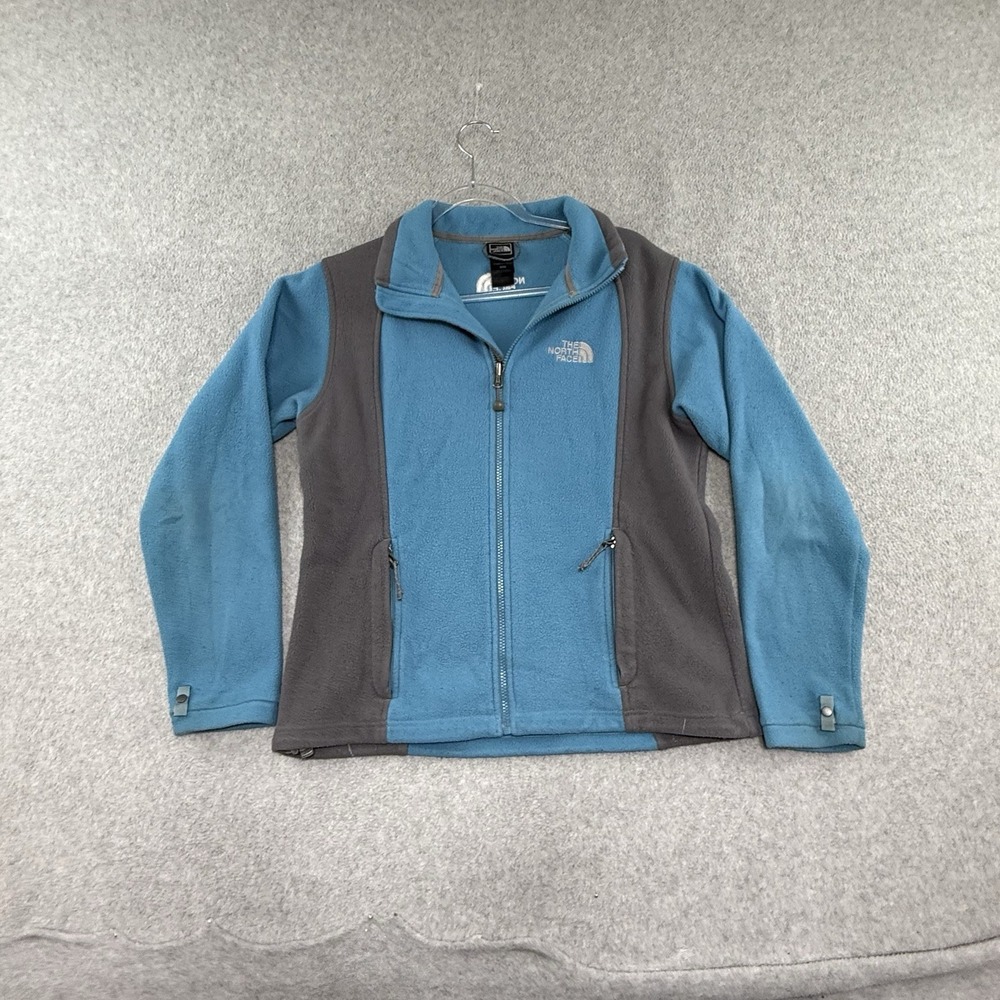 The North Face Fleece Jacket Womens Medium Blue Gray Full Zip Soft Winter